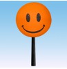 Tenna Tops (Fat Style Antenna) Orange Smiley Happy Face Antenna Ball / Desktop Bobble Buddy 
